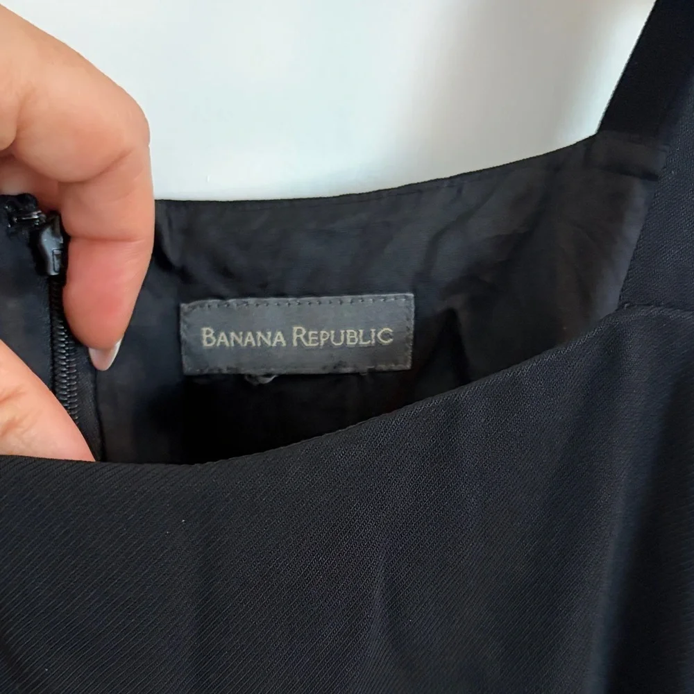 Banana Republic Black Sleeveless Romper | Wide Strap Back Zip - Picture 2 of 5